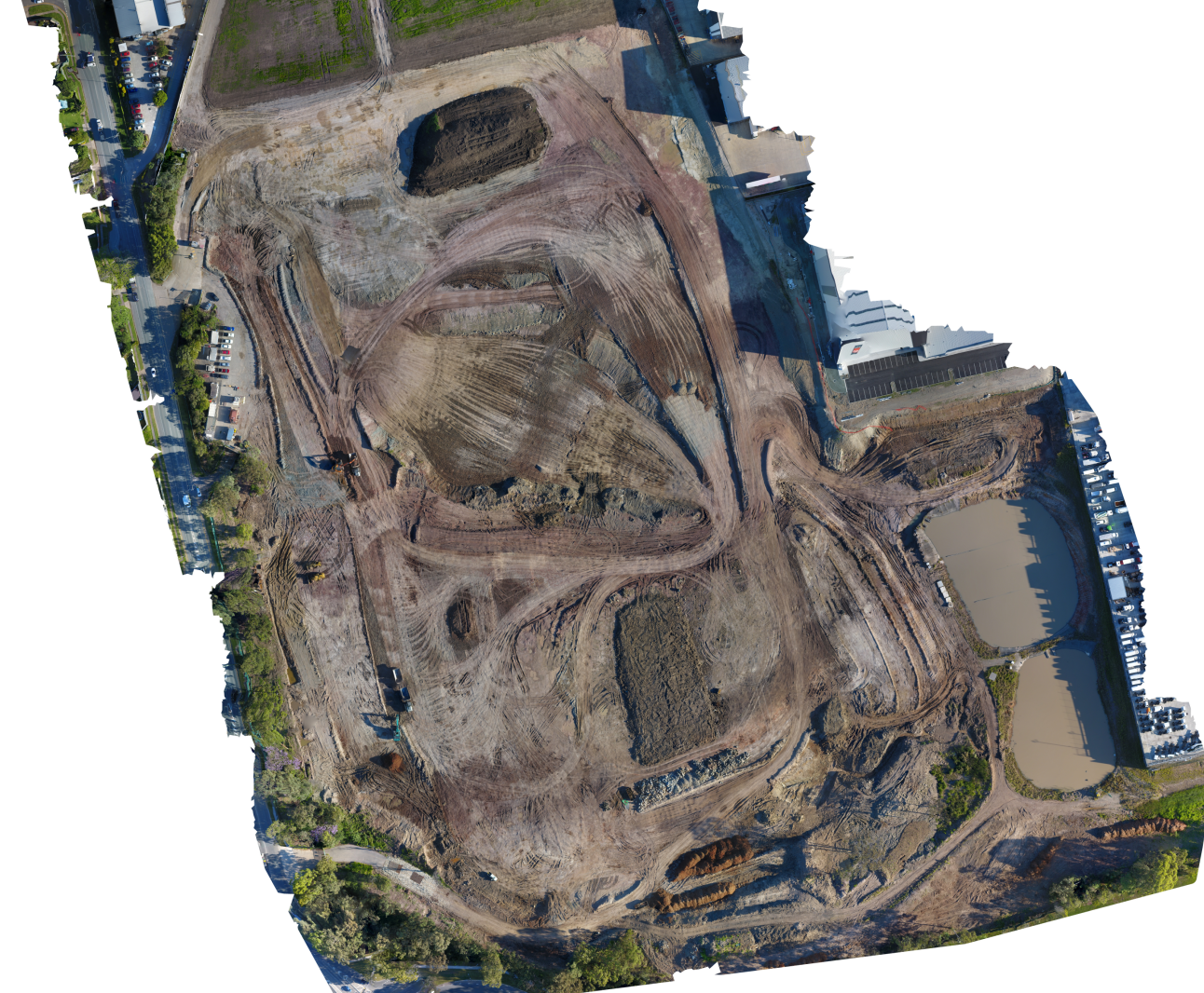 Drone photogrammetry and drone mapping services capturing high-resolution aerial survey data over a construction site in South East Queensland